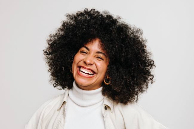 Whitened teeth after gold braces